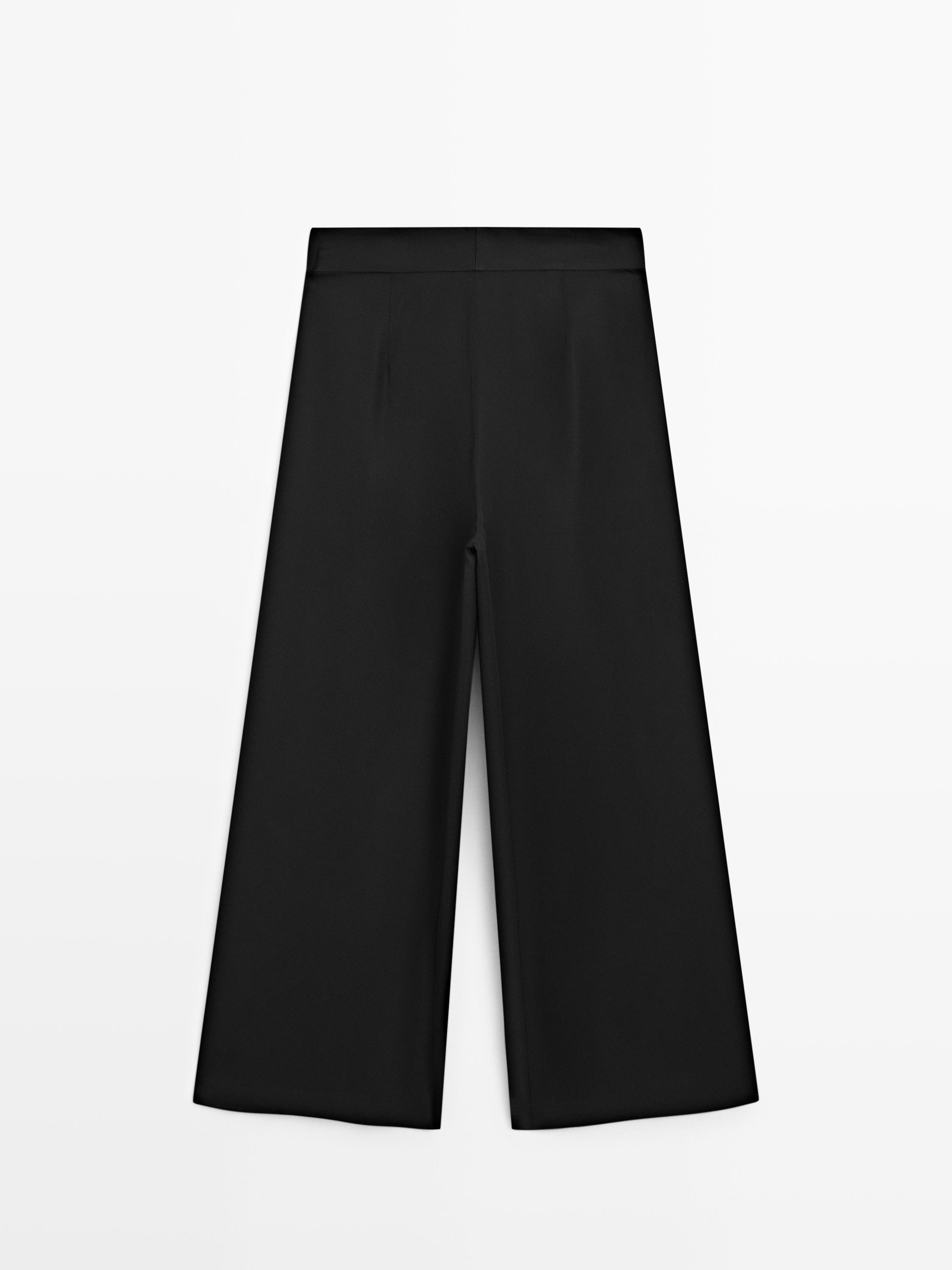 Satin trousers with darts